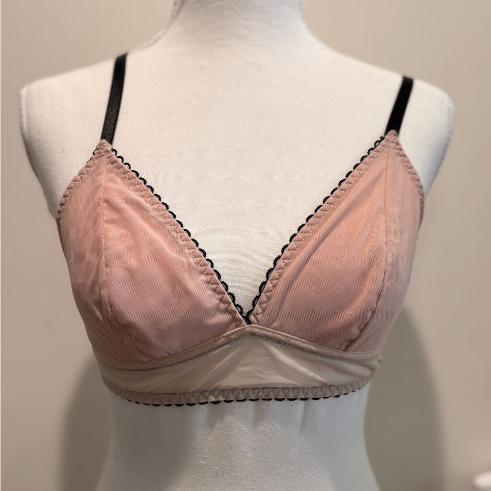 Champion Pink‎ and Cream Lace Trim Bralette S